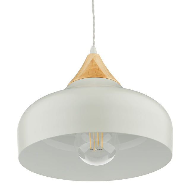 Gaucho 1 Light Single Pendant Grey And Wood