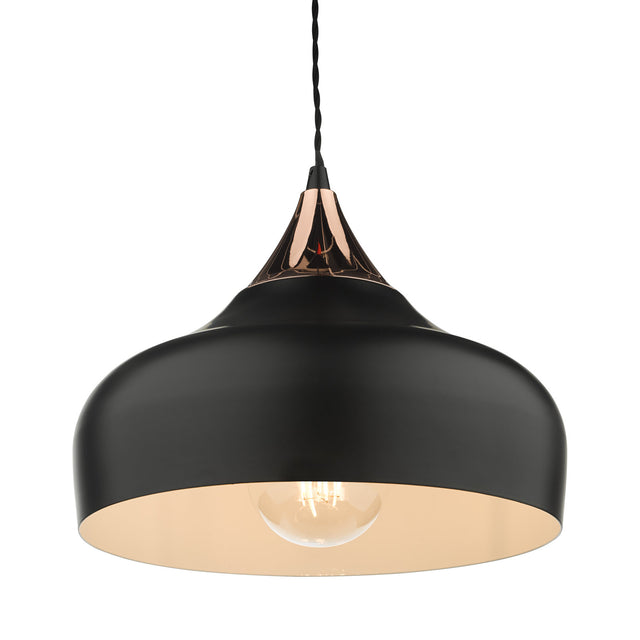 Gaucho 1 Light Single Pendant Black And Copper