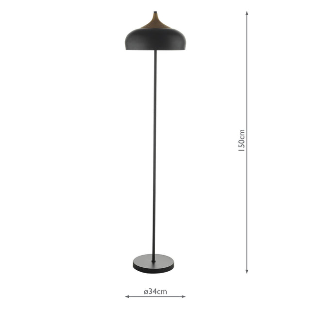 Gaucho 2 Light Floor Lamp Black