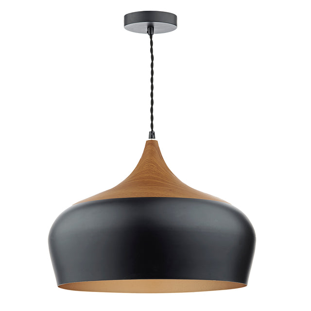 Gaucho 1 Light Pendant Black Large