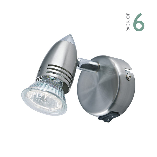 Gemini Single Wall Spotlight Satin Chrome