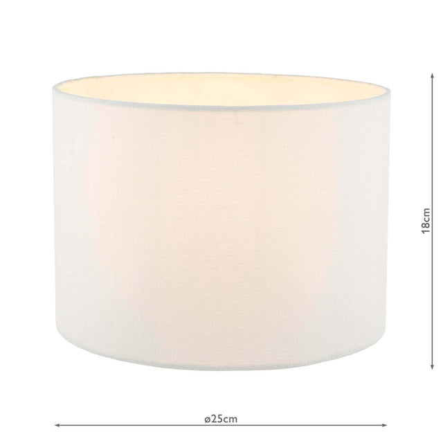 Georgina White Linen Drum Shade 25cm