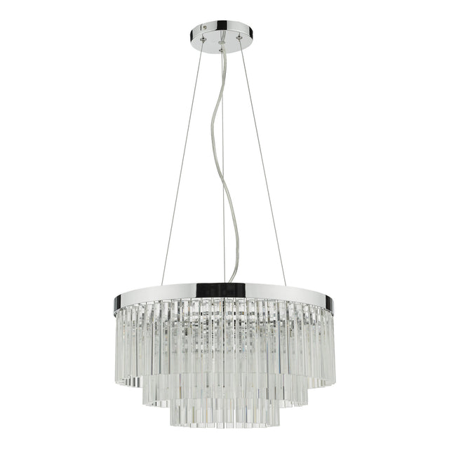 Giovana 5 Light Pendant Polished Chrome Clear Glass