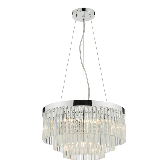 Giovana 5 Light Pendant Polished Chrome Clear Glass