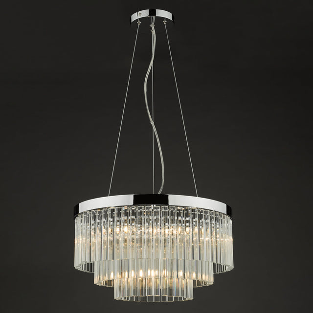 Giovana 5 Light Pendant Polished Chrome Clear Glass