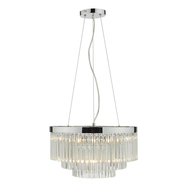 Giovana 5 Light Pendant Polished Chrome Clear Glass