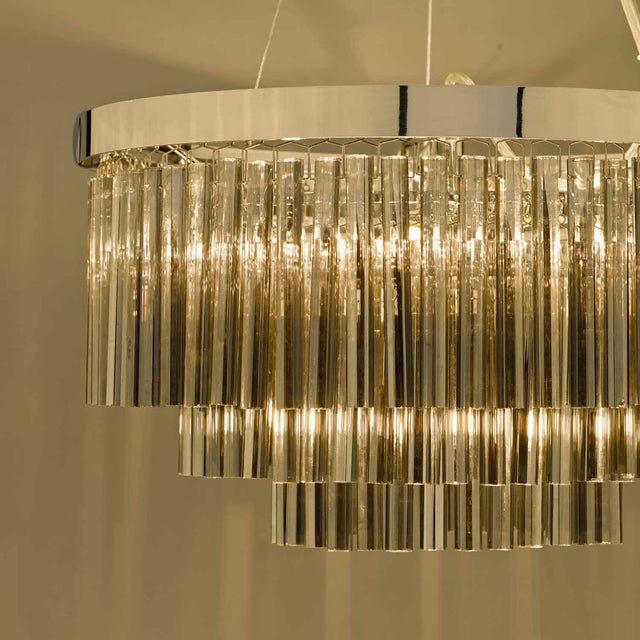 Giovana 5 Light Pendant Polished Chrome & Smoked Glass