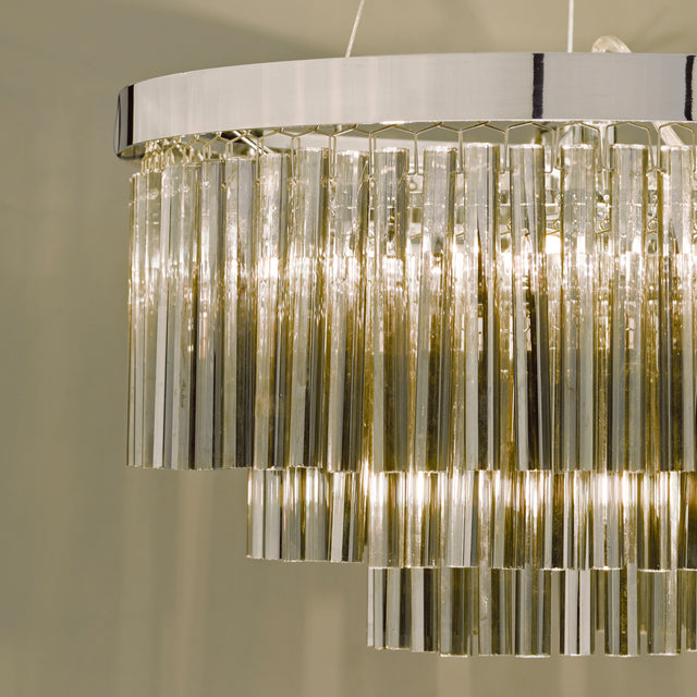 Giovana 5 Light Pendant Polished Chrome & Smoked Glass