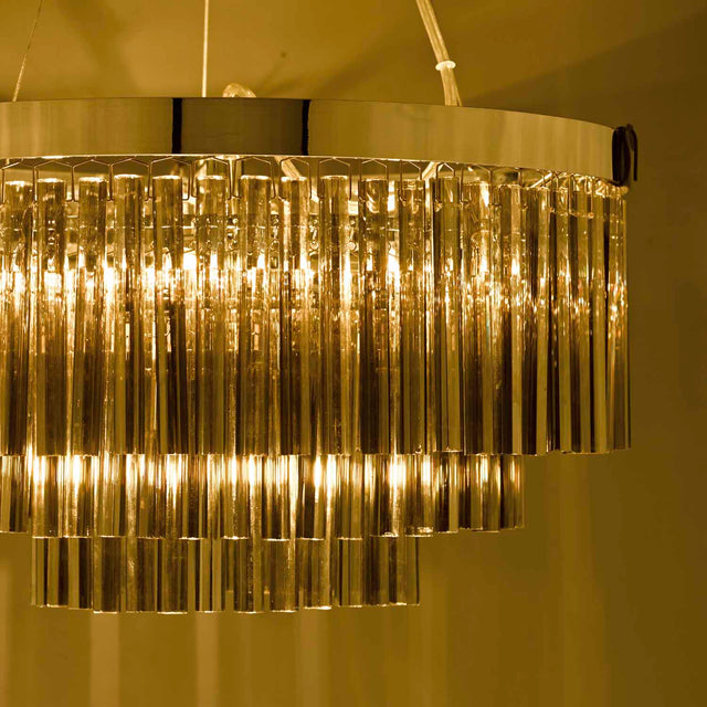 Giovana 5 Light Pendant Polished Chrome & Smoked Glass