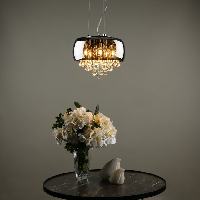 Giselle 5 Light Pendant Smoked & Clear Glass