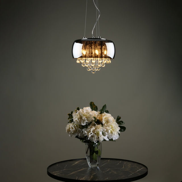 Giselle 5 Light Pendant Smoked & Clear Glass