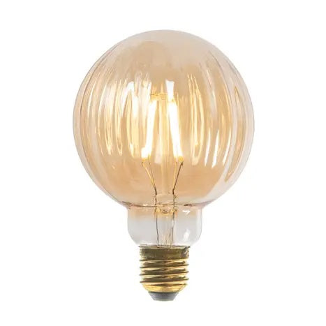 RIBBED AMBER GLASS LED FILAMENT BULB