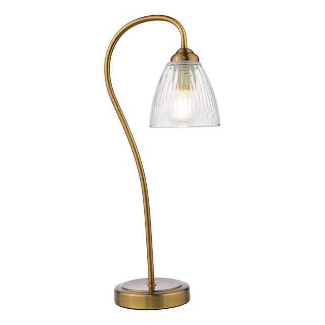 Glynis Table Lamp Antique Bronze and Ribbed Glass