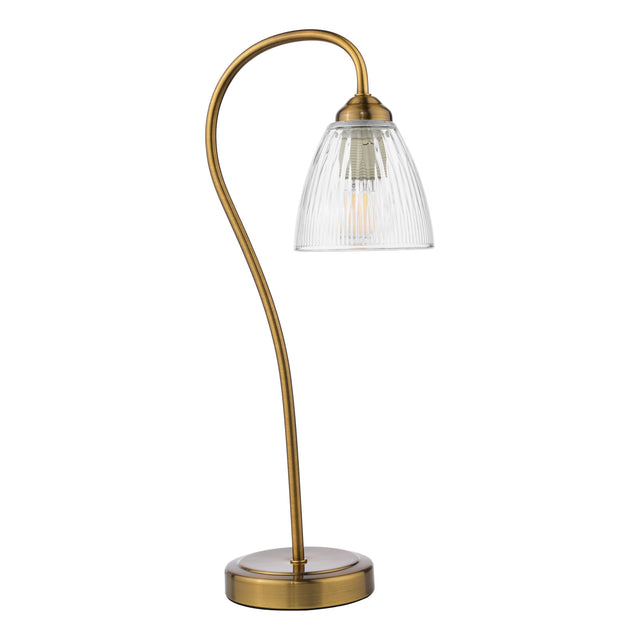 Glynis Table Lamp Antique Bronze and Ribbed Glass