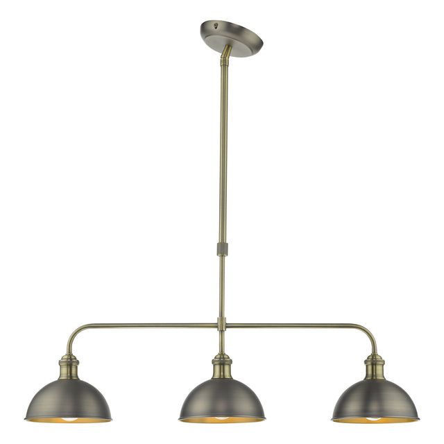 Governor 3 Light Bar Antique Chrome Antique Brass