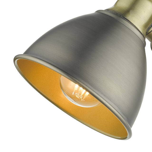 Governor Single Wall Spotlight Antique Chrome & Brass