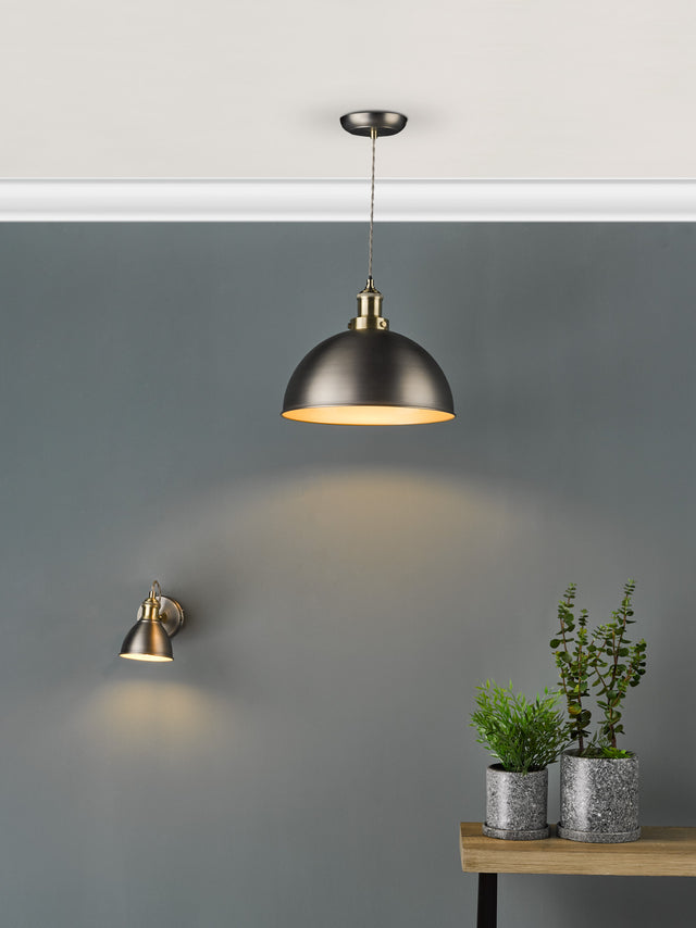 Governor Single Wall Spotlight Antique Chrome & Brass