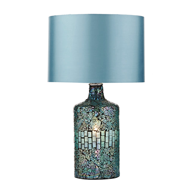 Guru Table Lamp Blue Mosaic Dual Source With Shade