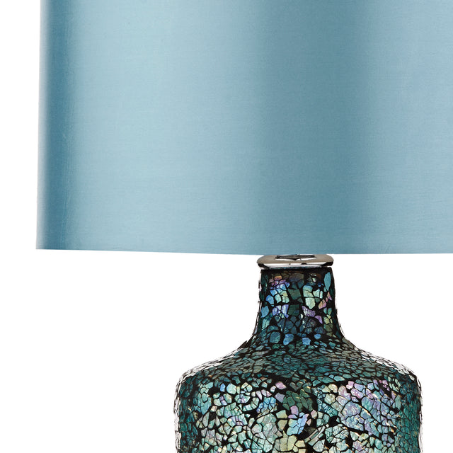 Guru Table Lamp Blue Mosaic Dual Source With Shade