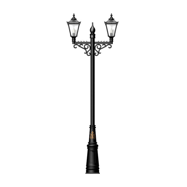 Victorian style large double headed lamp post