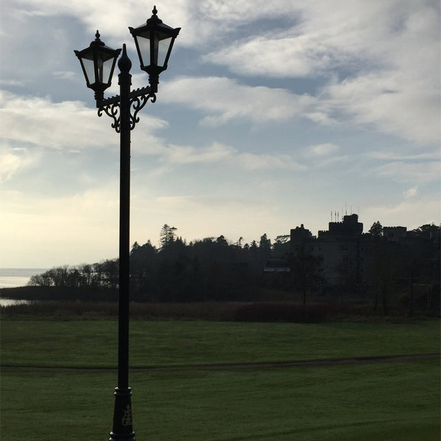 Victorian style large double headed lamp post