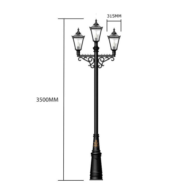 Victorian style large triple headed lamp post