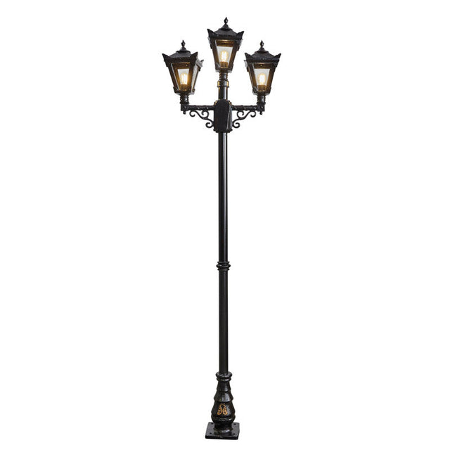 Victorian style medium triple headed lamp post