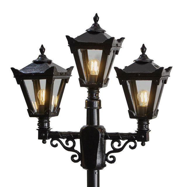 Victorian style medium triple headed lamp post