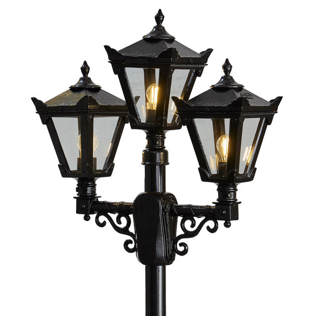 Victorian style medium triple headed lamp post