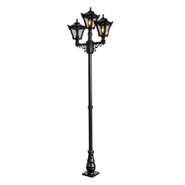 Victorian style medium triple headed lamp post