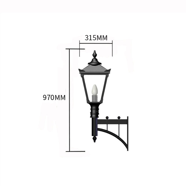 Victorian cast iron wall light with short arm