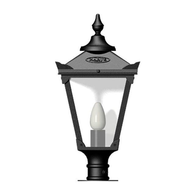 Victorian traditional cast iron pier light for narrow pier caps