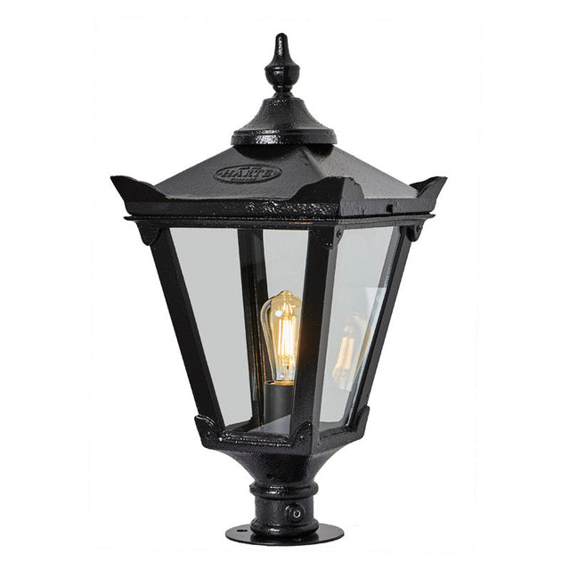 Victorian traditional cast iron pier light for narrow pier caps