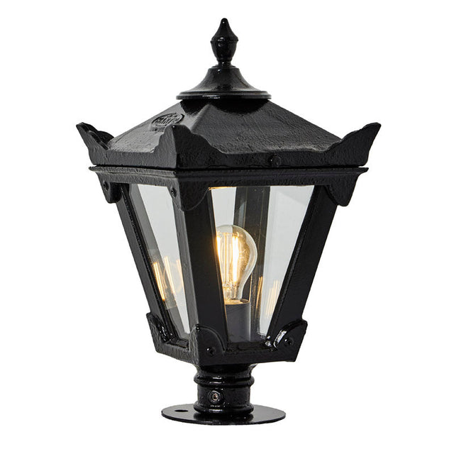 Victorian traditional cast iron pier light for narrow pier caps