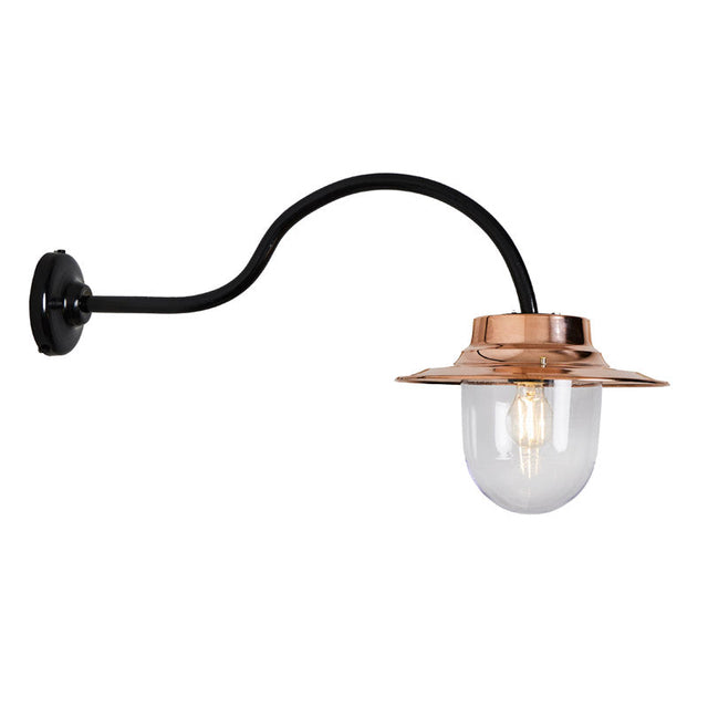 Copper farmyard wall light