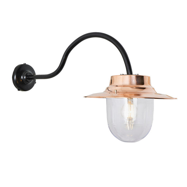 Copper farmyard wall light