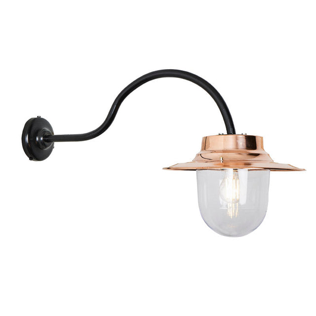 Copper farmyard wall light