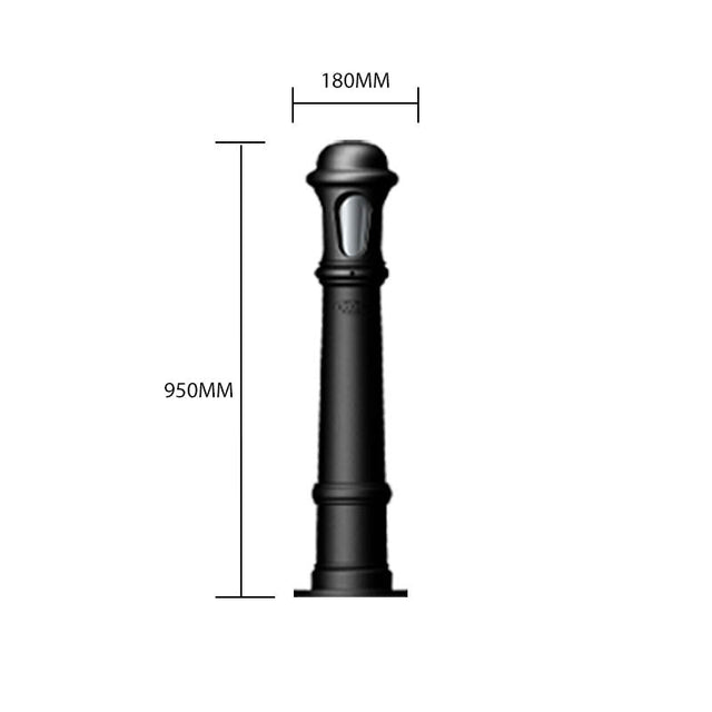 Decorative bollard light in cast iron