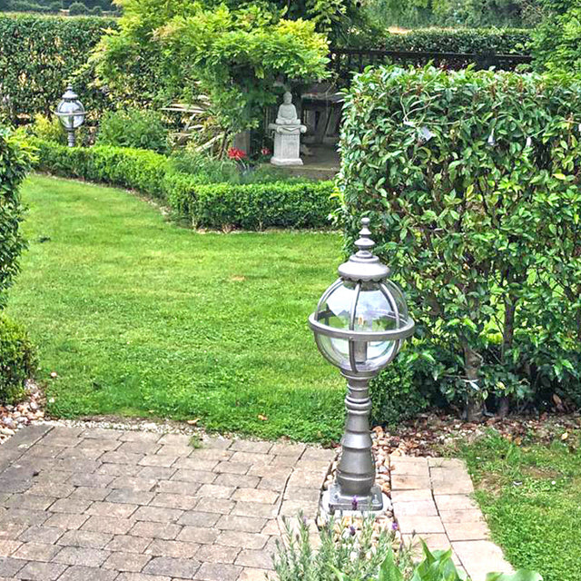 Victorian globe pedestal light in cast iron