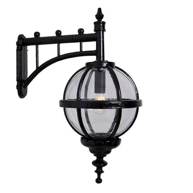 Victorian downturned globe wall light in cast iron