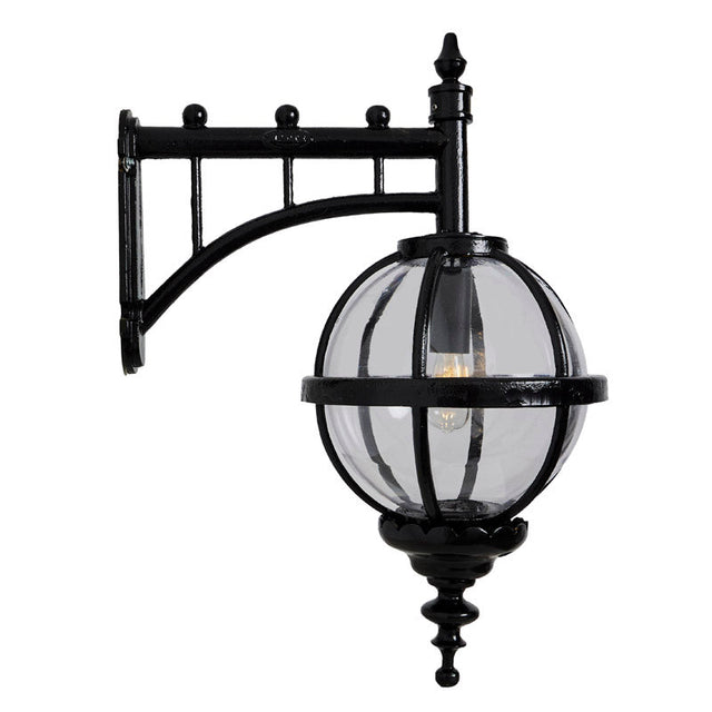 Victorian downturned globe wall light in cast iron