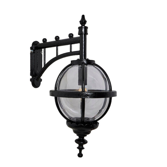 Victorian downturned globe wall light in cast iron