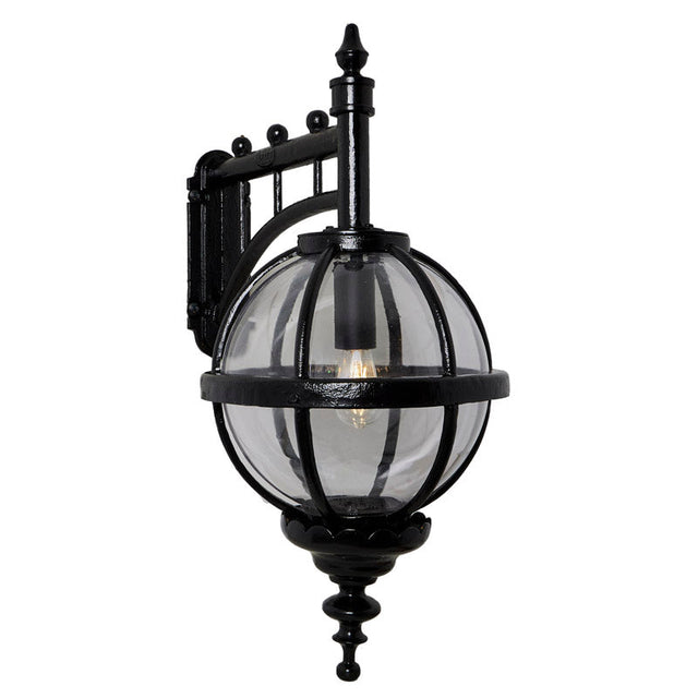 Victorian downturned globe wall light in cast iron