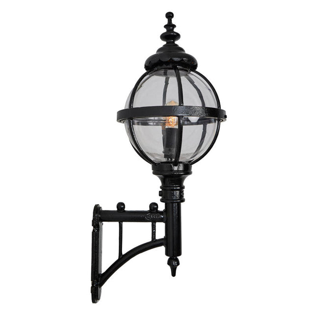 Victorian globe wall light with short arm