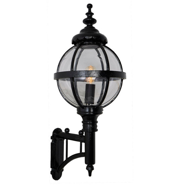 Victorian globe wall light with short arm