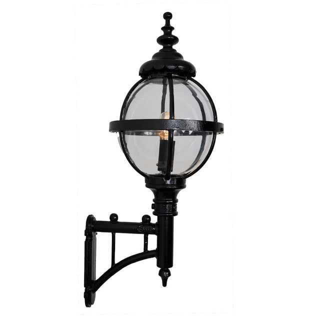 Victorian globe wall light with short arm