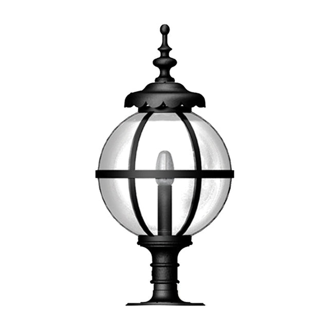 Victorian globe pier light for flat pier caps