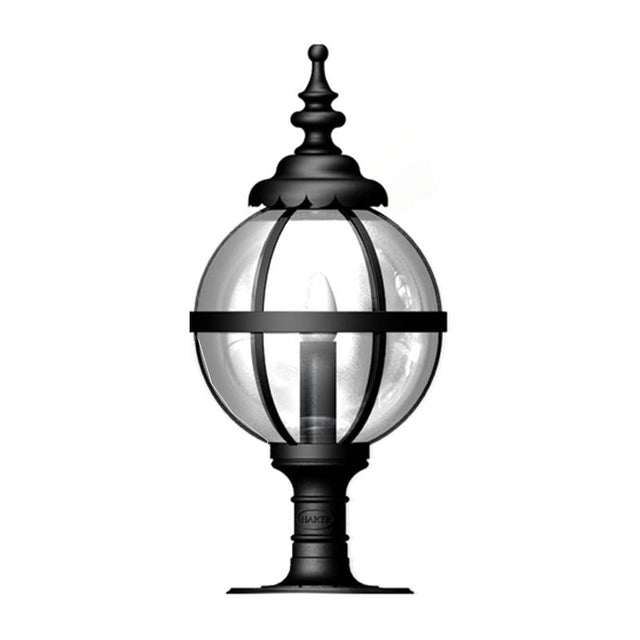 Victorian globe pier light in cast iron for flat pier caps