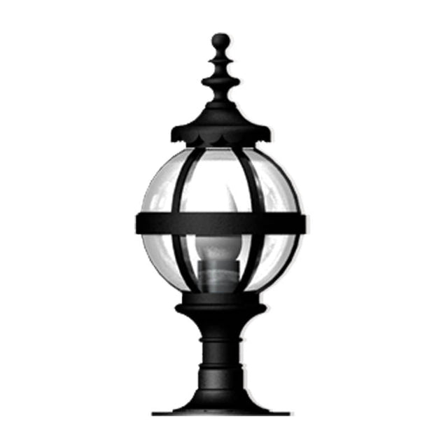 Victorian globe pier light in cast iron for flat pier caps