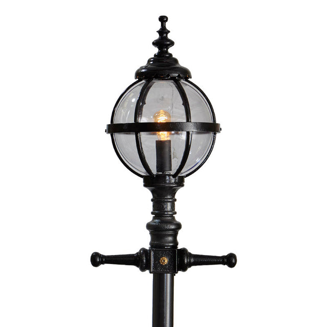 Victorian style globe lamp post in cast iron